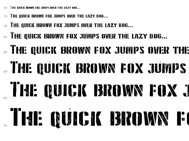 D Day Stencil font waterfall